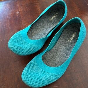 Blue Allbirds flats